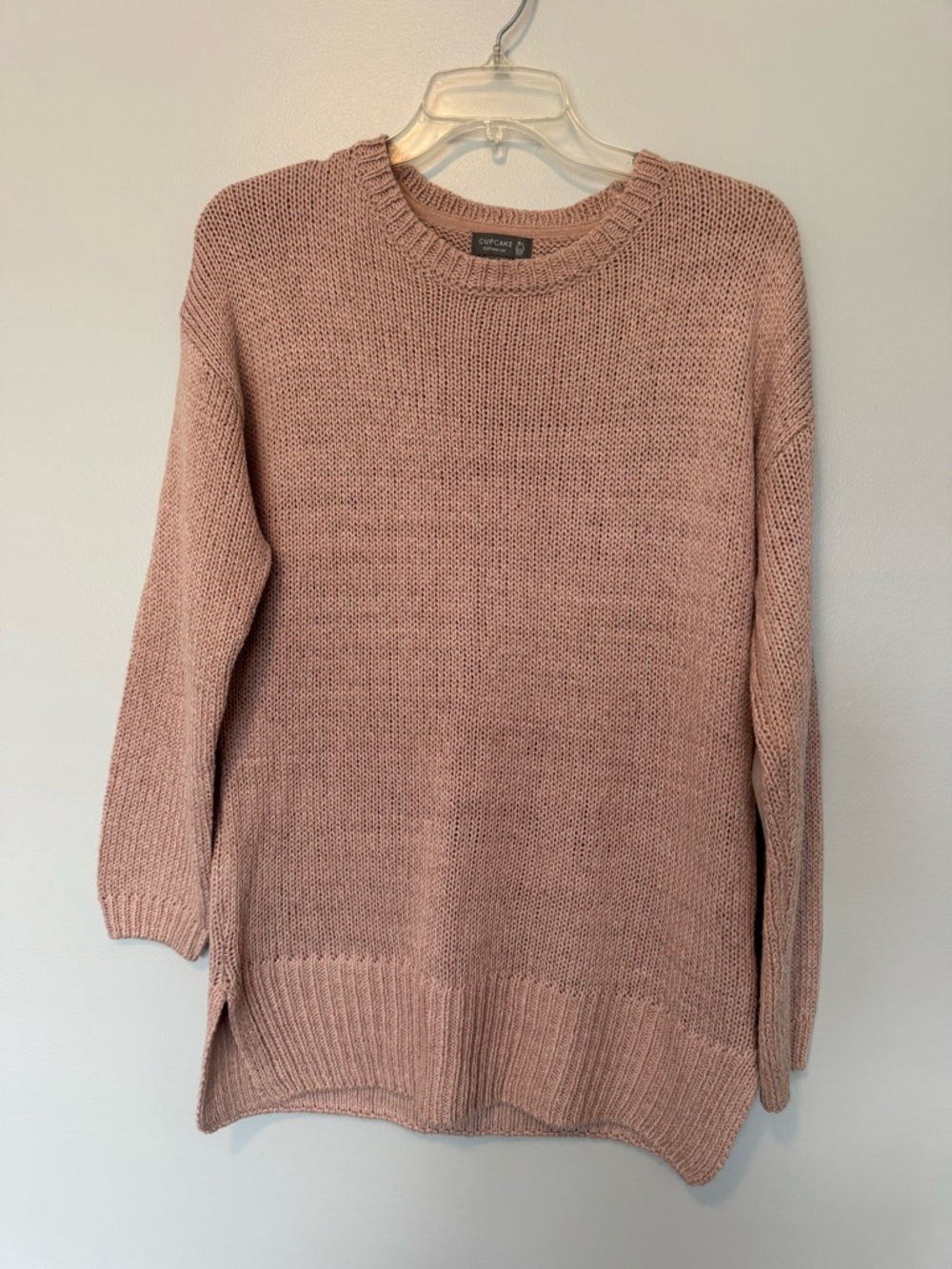 cupcakes & cashmere Blush Rose Crewneck Knit Sweater
